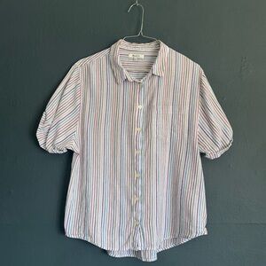 MADEWELL MEDIUM MULTI COLORED STRIPED BLOUSE